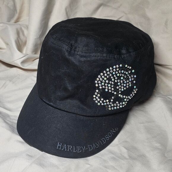 Harley-Davidson Accessories - Y2K scene emo grunge biker baddie skull rhinestone cap
